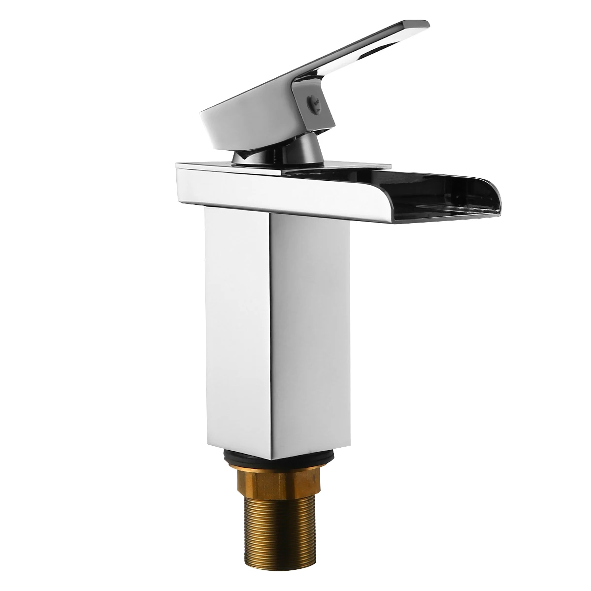 

Brass Waterfall Bathroom Basin Mixer Tap Kitchen Single Handle Sink Faucet Holes Deck Mounted Tap For Household Tool