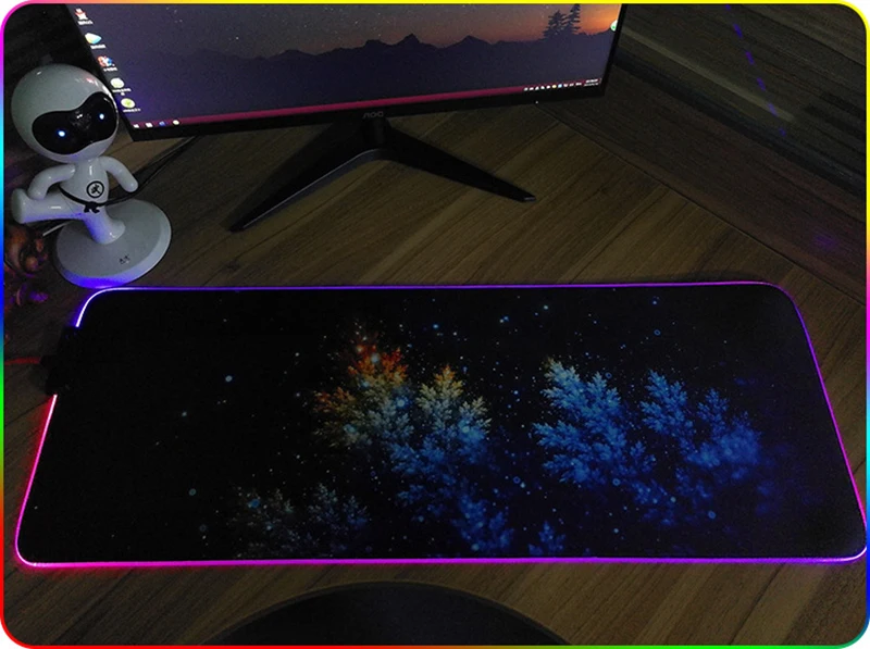 RGB светящийся игровой коврик для мыши цветной Большой светящийся USB светодиодный с расширенной подсветкой Клавиатура PU нескользящий коврик для одеяла