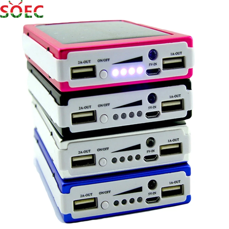New Hot 1SET 5x18650 Powerbank Cover Power Bank 18650 Solar Power Bank
