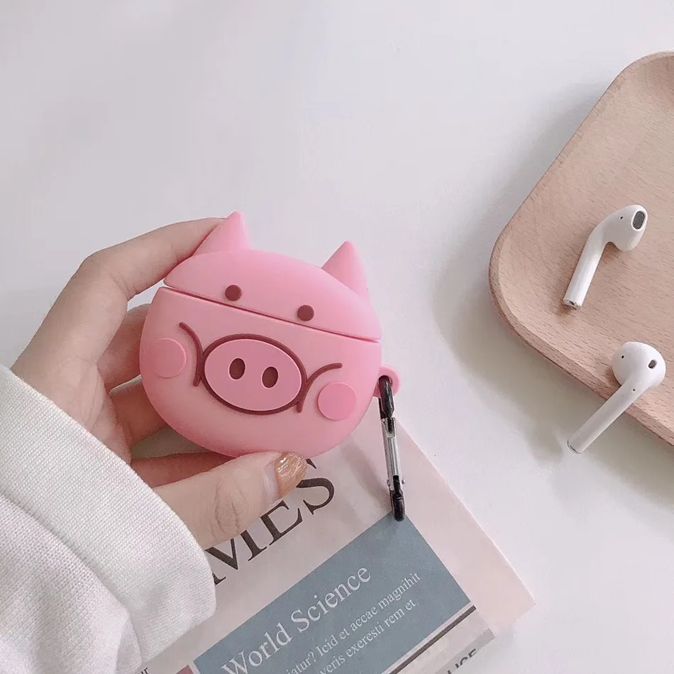 3D силиконовый Bluetooth беспроводной чехол для наушников для AirPods 2 чехол Чехол с милой собачкой для Apple Air Pods чехол аксессуары ремешок - Цвет: 668