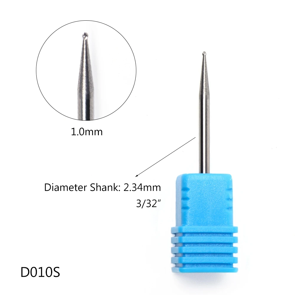 1 шт. вольфрамовое твердосплавное сверло для ногтей Электрический фреза для удаления гель-лака Драгоценная пилка для полирования ногтей шлифовальный инструмент для маникюра LA901 - Цвет: D010S