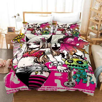 

Yi chu xin Japanese anime bedding set girl print duvet cover set design comforter sets full size bed sets bed linen