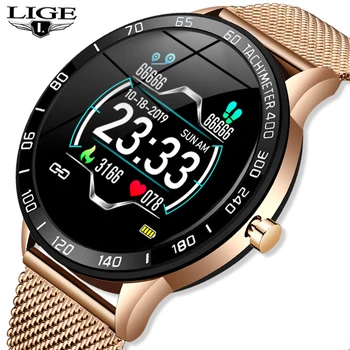 

LIGE New Smart Watch Women Heart Rate Blood Pressure Monitoring Fitness Tracker Sport Smartwatch Men For Android IOS System+Box