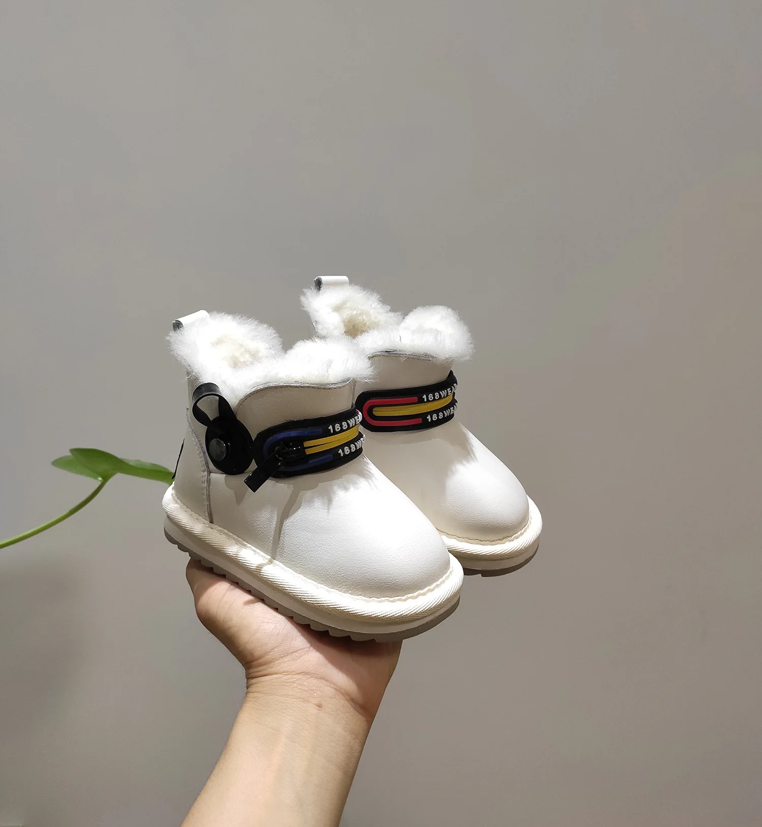 winter new children's girls boots wool thick warm snow boots boys non-slip cotton boots