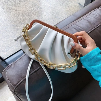 

Fashion Thick Chain Bag For Women Cloud Bag Soft Leather Bag Single Shoulder Slant Dumpling Handbag Clutches Bags Messenger Bag