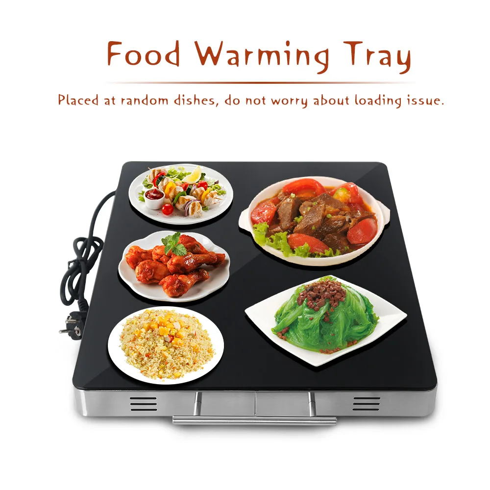 ITOP 400W Food Warmer Tray, Stainless Steel Hot Plate Food Insulation board Buffet Electric Heating Board Keep At 80 Celsius