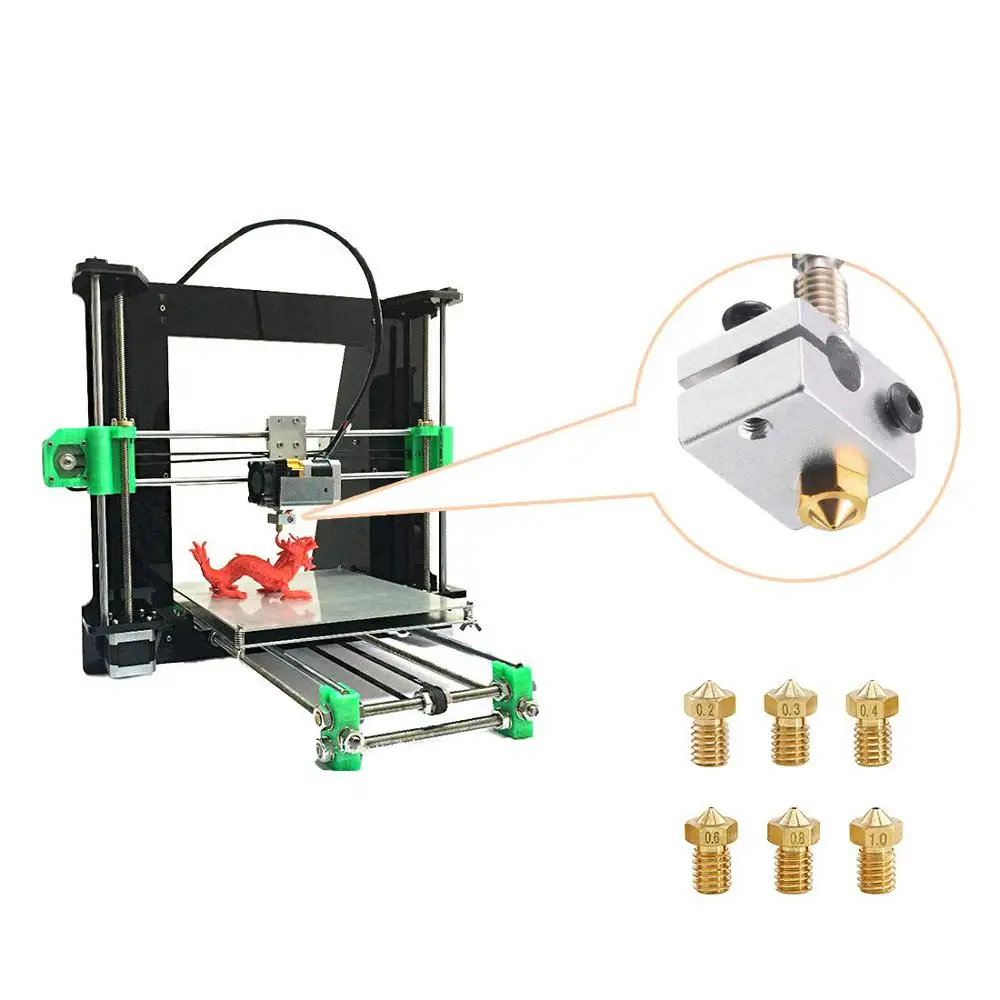 SIMAX3D 5 шт. ED3 сопла Большой Калибр сопло Wellerly M6 3D принтер экструдер печать латунная