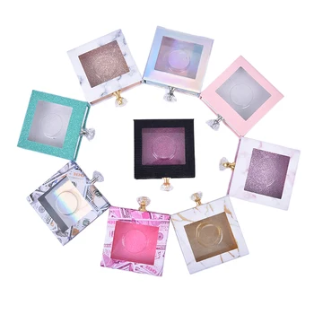 

1PCS False Eyelashes Square Packaging Diamond Drawer Style Box Lash Boxes Lashes Case Empty Makeup Eyelash Storage