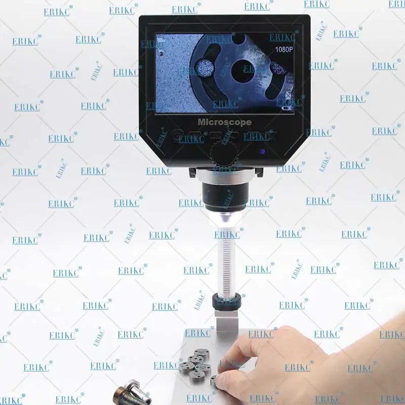 ERIKC цифровой промышленный стерео микроскоп с экраном камеры ЖК-микроскоп циклическое автоматическое отключение инжектор КЛАПАН проверки