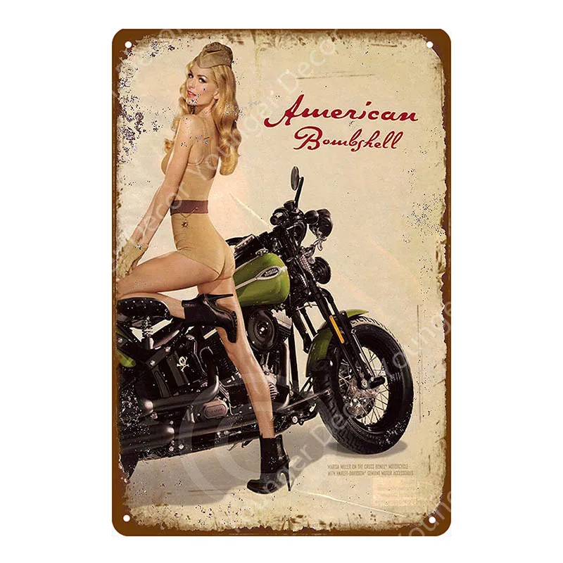 Американский плакат Pin Up Girl забавная леди жестяная вывеска настенная декоративная табличка для бара кафе бара вечерние Клубные винтажные металлические картины YI-078 - Цвет: YD3084EI