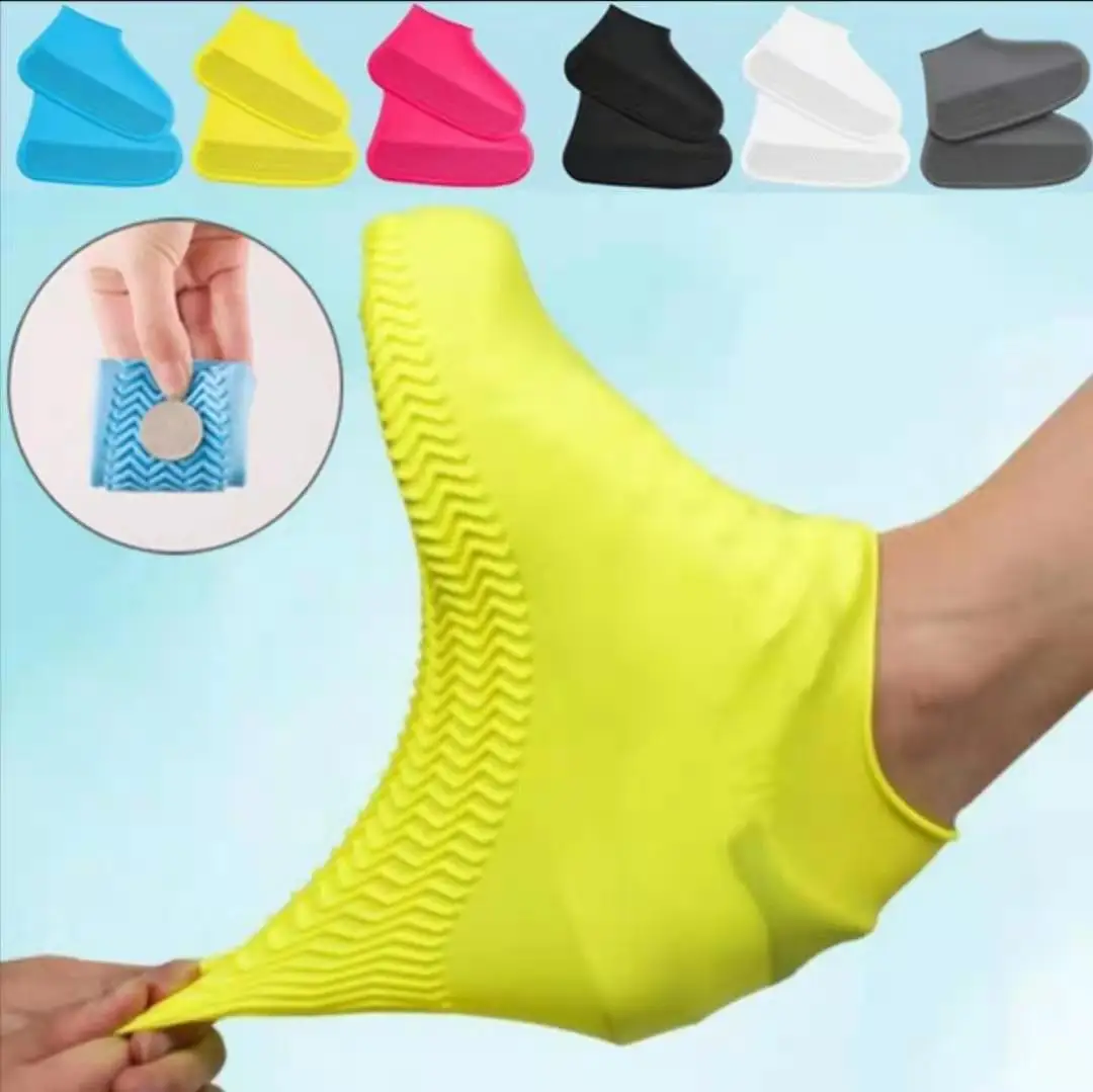 Protectores de silicona reutilizables para zapatos, protectores impermeables Unisex para interiores y exteriores, para días lluviosos