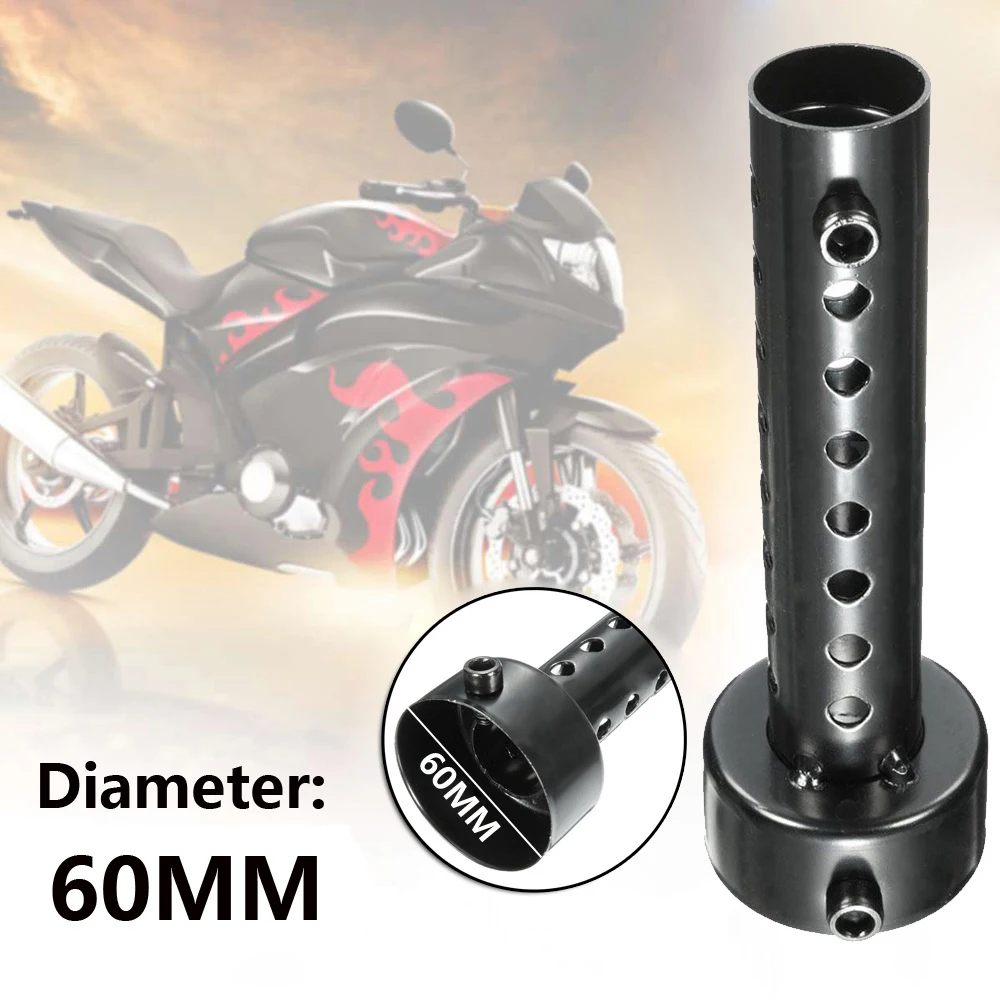 Мотоциклетная выхлопная труба глушителя внешняя Замена черный 60 мм регулируемый