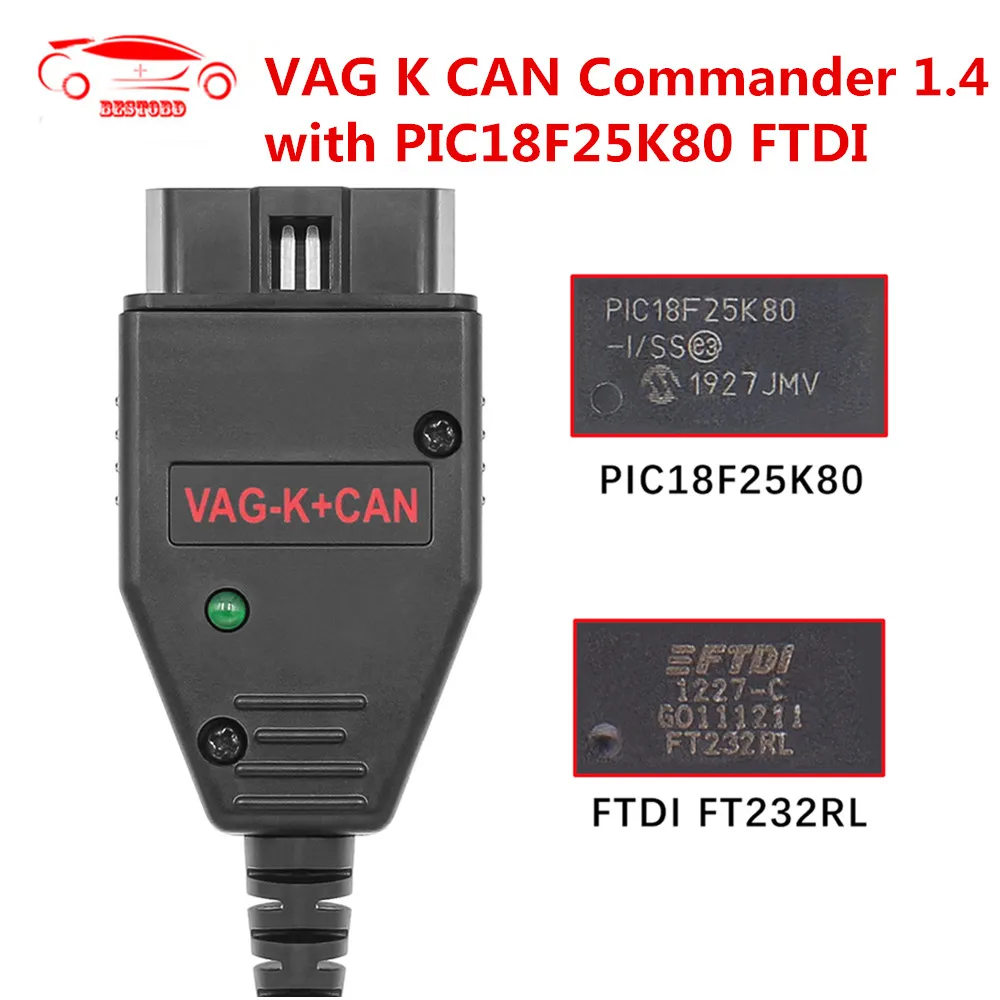 Новый OBD2 для VAG K + CAN Commander 1 4 с FTDI FT232RL PIC18F25K80 чип диагностический интерфейсный