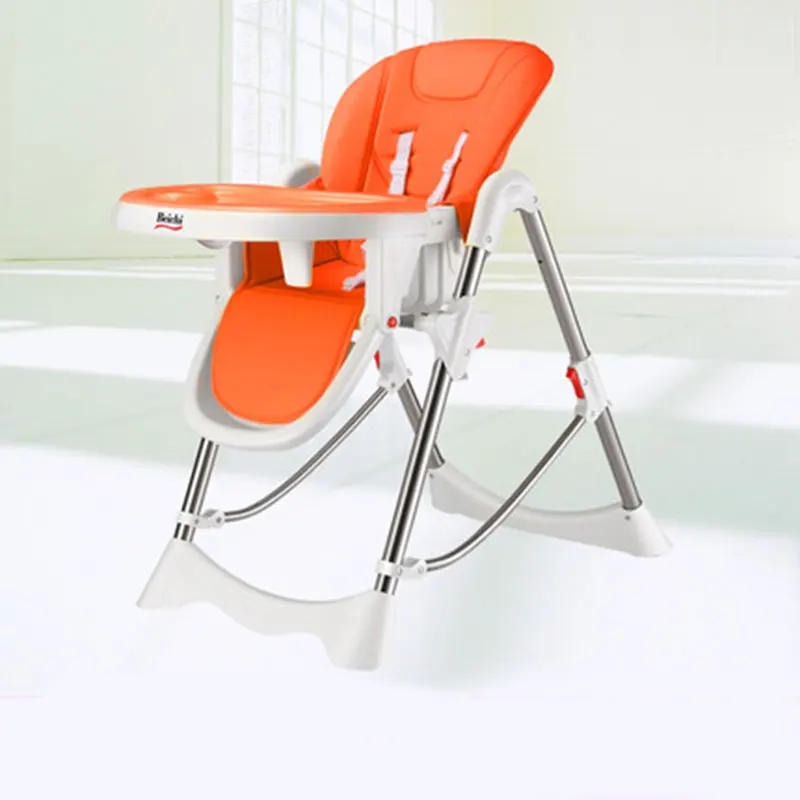 Vibrant Orange Children's Dining Chair Foldable Multi-Function Portable 6 Months- 36 Months Baby Multiple Colors and Fashionable - Цвет: Vibrant Orange