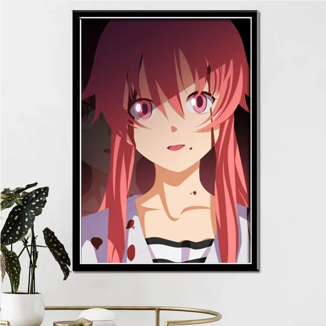 Japão anime mirai nikki amano yukiteru gasai yuno pintura em tela animação  personagem arte da parede cartaz impressão sala de estar decoração -  AliExpress