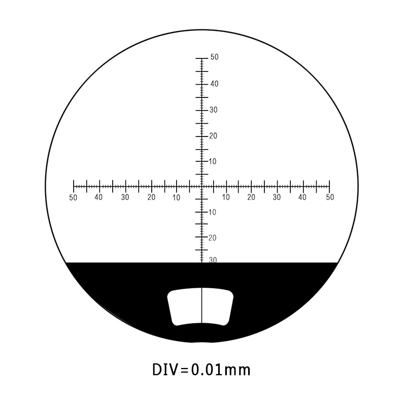 Description Picture 2 of itemTelescope Eyepiece Cross Reticle Scale Diameter 22 mm for Binoculars Monocular Rifle Scope DIV=0.1 mm Micrometer Slide