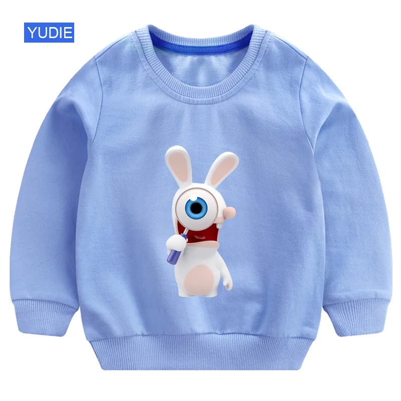 Boys Girls Baby Print Hoodies Sweatshirts 2T Crazy Rabbit Cartoon Sweatshirts Children O-Neck Long Sleeves Sweatshirts 2T-8T - Цвет: Sweatshirts