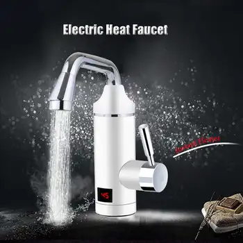 

220V Electric Water Heater Faucet 3000W Kitchen Instant Fast Heating White Digital Display Leakage Protection Kitchen Faucet