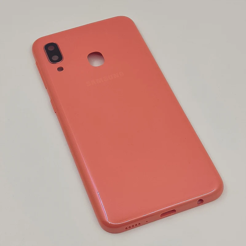 Pink Для samsung Galaxy A20e задняя крышка чехол Корпус задняя дверца-крышка чехол запасной пластик для samsung Galaxy A20 e - Цвет: Pink