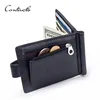 CONTACT'S Fashion Genuine Leather Money Clips High Quality Cow Leather Men Wallets Hasp Mini Purses vintage Men Wallet Card Hold 1