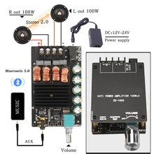 HIFIDIY LIVE Bluetooth 5.0 AUX TPA3116 Digital Power Amplifier board 2x 50W 100W speaker Stereo Audio AMP Module Home music 502C