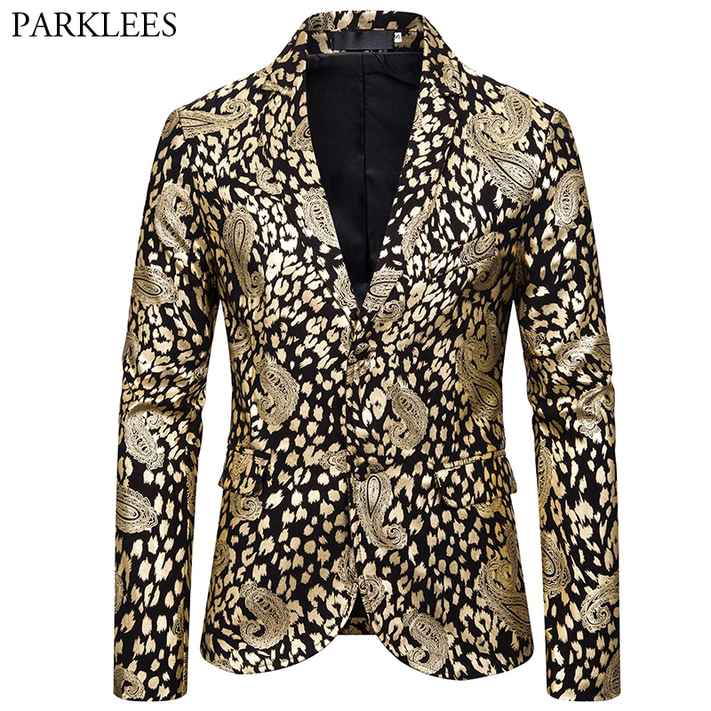 mens leopard print suit jacket