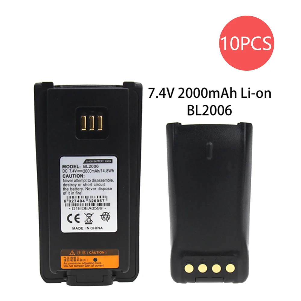 10X BL2006 Замена для BL2006 Li-Ion 2000MAH батарея для PD782 PD702 DMR радио