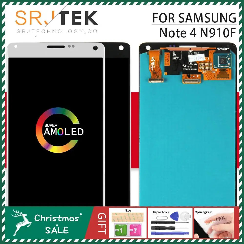 AMOLED/ips экран для samsung Note 4 lcd N910F Дисплей сенсорный дигитайзер сенсор стекло сборка Рамка для Galaxy N910 lcd N9100
