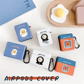 

Airpods pro case photo frame Korean emotion face sunny cheer up mood girl sister gift TPU soft plastic Airpods cover with hook