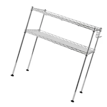 

2 Tier Plating Microwave Oven Rack Storage Shelf Kitchen Rack Storage Cart