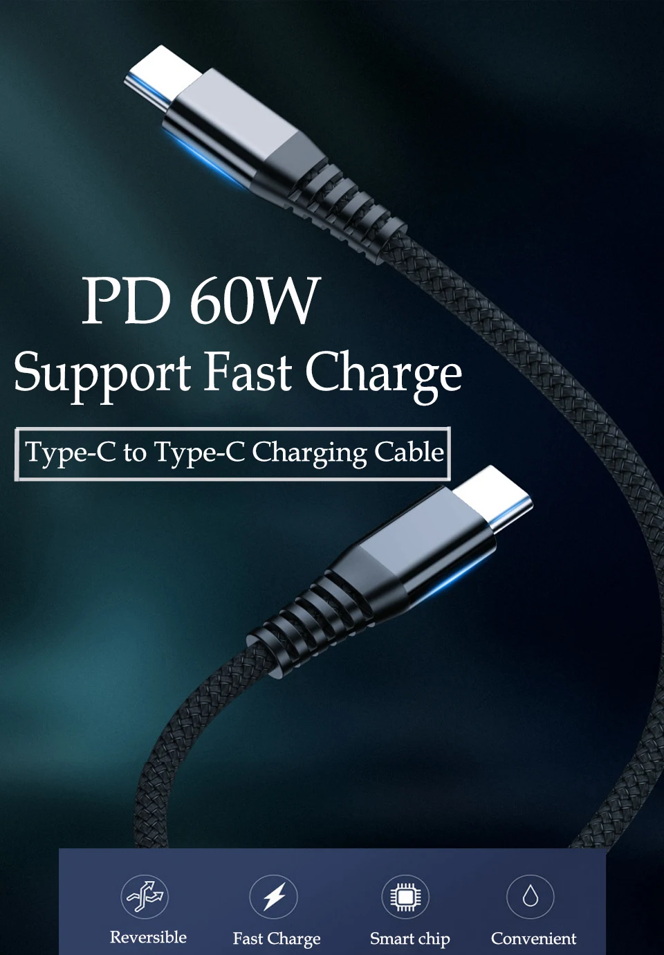 Usb type C кабель usbc поддержка PD 60 Вт Кабель для быстрой зарядки для MacBook Air/Pro samsung S10 S9 S8 Plus huawei P30 USB C кабель для передачи данных