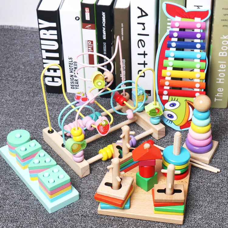 

Bead-stringing Toy Children Educational Force Toy 1-2-3-Year-Old 6-12 Month Boy Baby Girls Beaded Bracelet Early Education Build