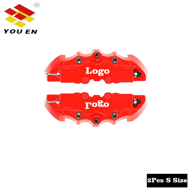 YOUEN ABS Plastic Truck 3D Red Useful Car Universal Disc Brake Caliper Covers Front Rear Auto Universal Kit - Цвет: 2pcs Size S