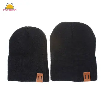 

2Pcs/Set INS Parent-Child Baby Hats Turban Beanie Warm Caps Soft Hat For Childern Girls Boys Stretch Bonnet Autumn Winter