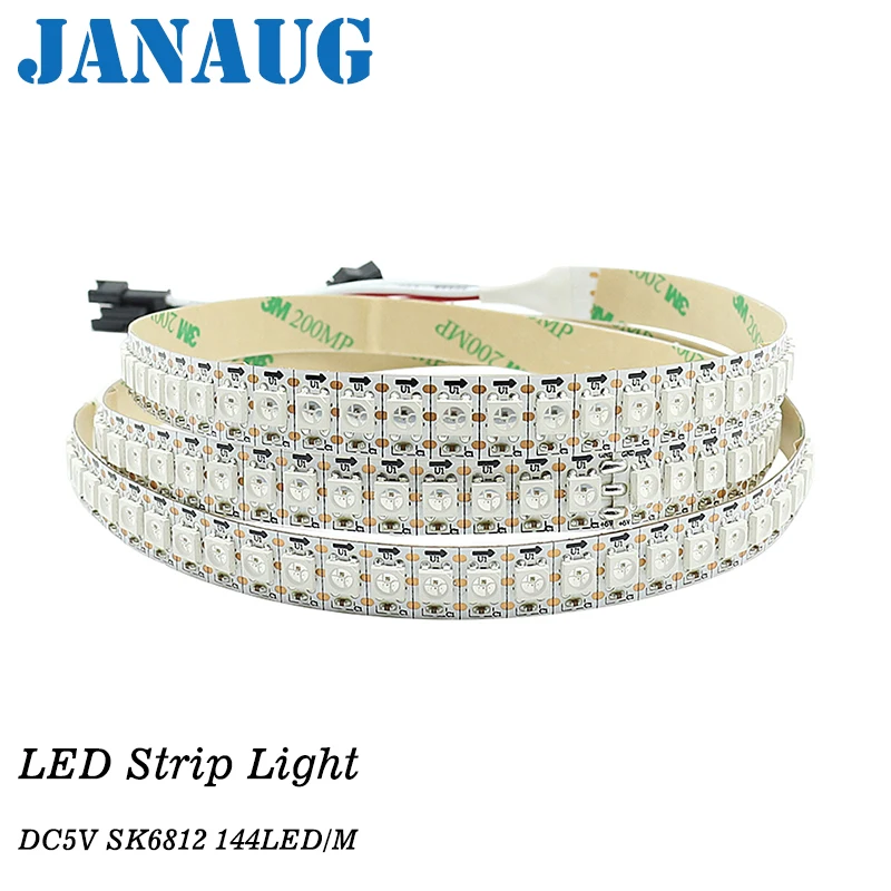

WS2812B Led Strip 5V 30/60/74/96/100/144 pixels/leds/m Led Streifen WS2812 Smart RGB Led Light Strips White PCB IP20 IP30 5m