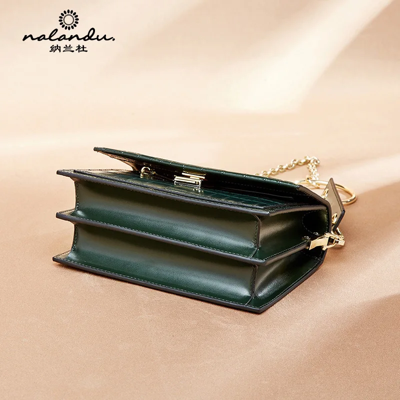

Nalan Du Crocodile Pattern WOMEN'S Leather Bags 2020 New Style Oil Wax Cowhide Chain Shoulder Bag Women's Leather Bag