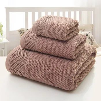 

Striped Towels Set supple Cotton Bath Thick Shower Bathroom Home Spa Face Towel for Adults Toalla Serviette 3pcs/set Handtuch