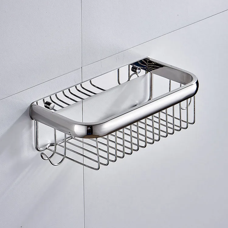 Skup Bez śruby nowoczesne kosze prysznicowe ze stali nierdzewnej 304 Chrome łazienka półeczki na drobiazgi uchwyt ścienny na papier toaletowy akcesoria łazienkowe