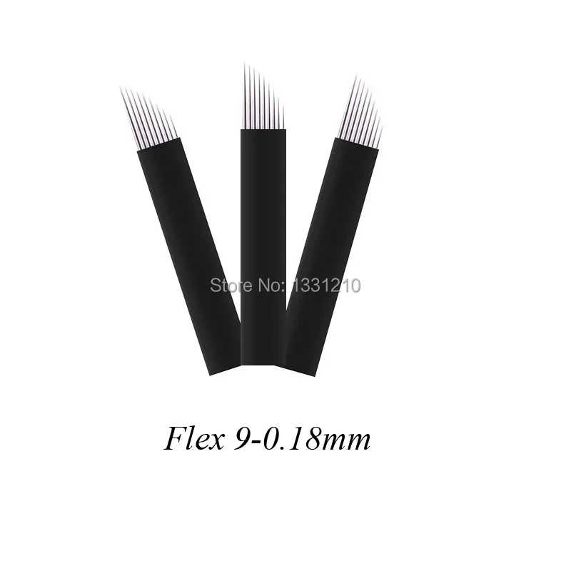 500 шт. Lâminas Para микроблейдинг tebori 9 Pontas Nano Flex 0,18 мм иглы для микроблейдинга для Tobori Pen