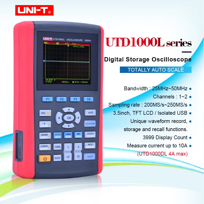 UNI T UTD1025DL/UTD1025CL/UTD1050DL/UTD1050CL портативный цифровой осциллограф с мультиметром USB|Осциллографы| |