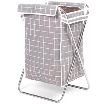 

HHO-Foldable with Lid Large Laundry Basket Dirty Clothes Storage Basket Organizer Nordic Style Waterproof Laundry Hamper with Li