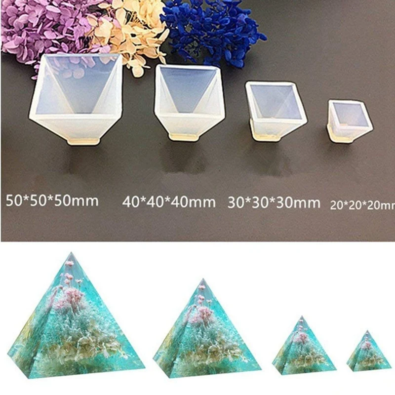 4 Pcs Pyramid Jewelry Casting Molds Silicone Resin Jewelry Molds for DIY Jewelry Craft Making By& 4 Pcs Pyramid Silicone Molds