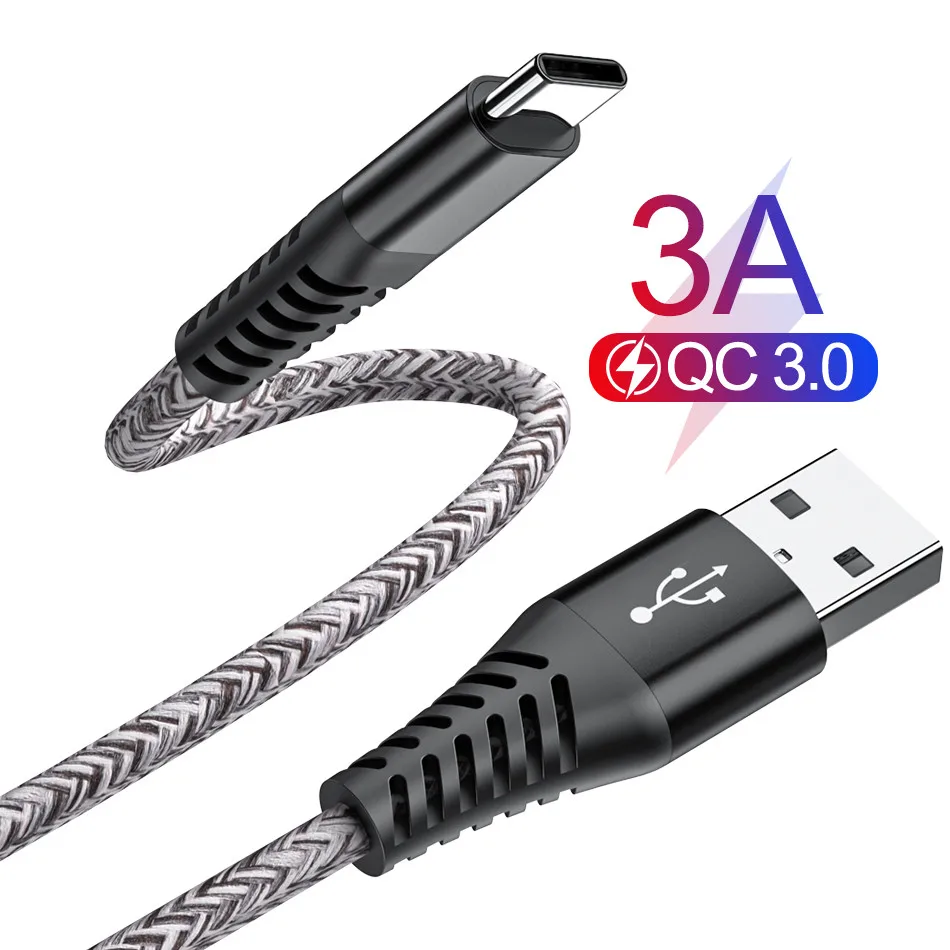 Rock usb type-C кабель для samsung S10 S9 S8 Быстрая зарядка 3,0 кабель USB C Быстрая зарядка для huawei P30 Xiaomi USB-C провод зарядного устройства