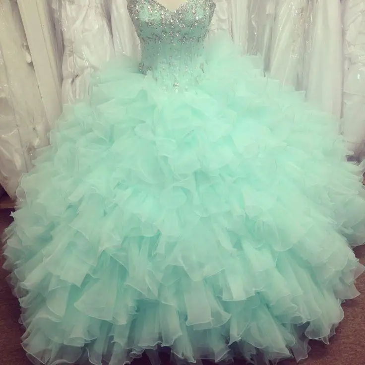 2019 реальное изображение бальное платье без бретелек Quinceanera бусины Кристаллы с низким вырезом на спине бальное платье с оборками из органзы