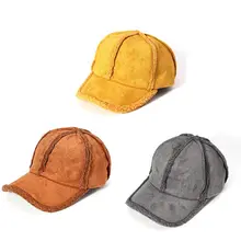 Женские зимние шапки, бейсбольная кепка, хлопковая утолщенная теплая Повседневная Кепка, регулируемая спортивная уличная цветная Кепка, желтый/коричневый/серый, детская шапка