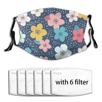 

Colorful Floral With Dots Mouth Mask Reusable Dust Face Masks Replaceable Filter Waterproof Mask