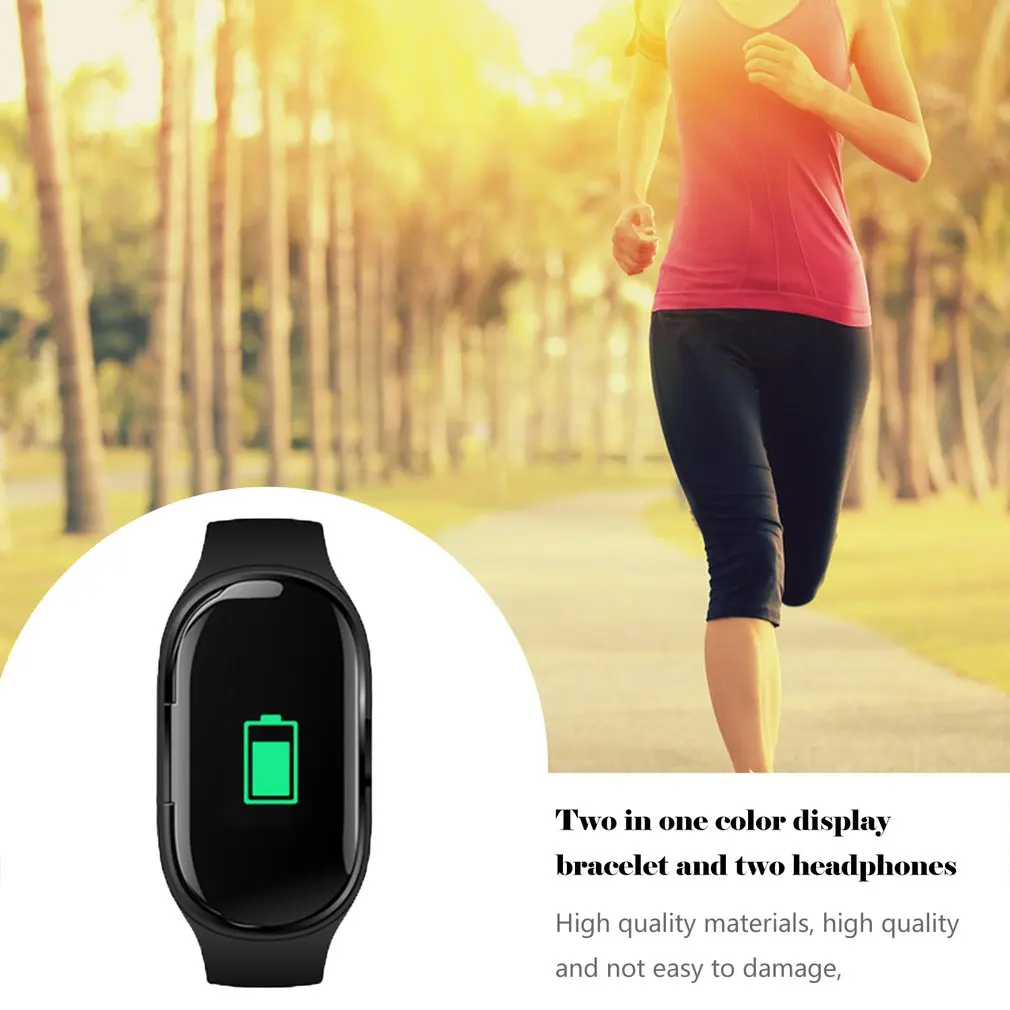 2 в 1 двойная Bluetooth гарнитура цветной экран браслет Многофункциональные умные часы двойная беспроводная гарнитура комбо умные часы
