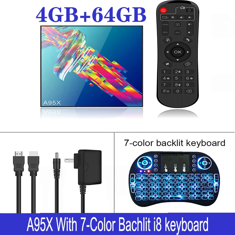 4G 64G Backlit i8 LEMADO Smart tv Box Android 9,0 A95X R3 RK3318 HDMI 2,0 USB 3,0 4K 3D H.265 видео декодер 5G Wifi Google Play 4 Гб Ram 64 Гб Rom - Цвет: 4G 64G Backlit i8