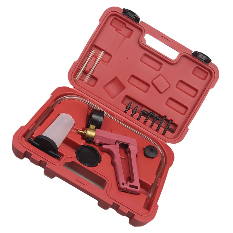 

0- 30 PSI Brake Bleeder Tester Set Vacuum Car Rubber Cup Pump Hand Held Adapters