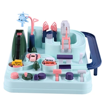 

Education Railcar Toy Eco-Friendly Baby Adventure Toy Car Macaron Color Table Games Boy and Girl Puzzle Toys